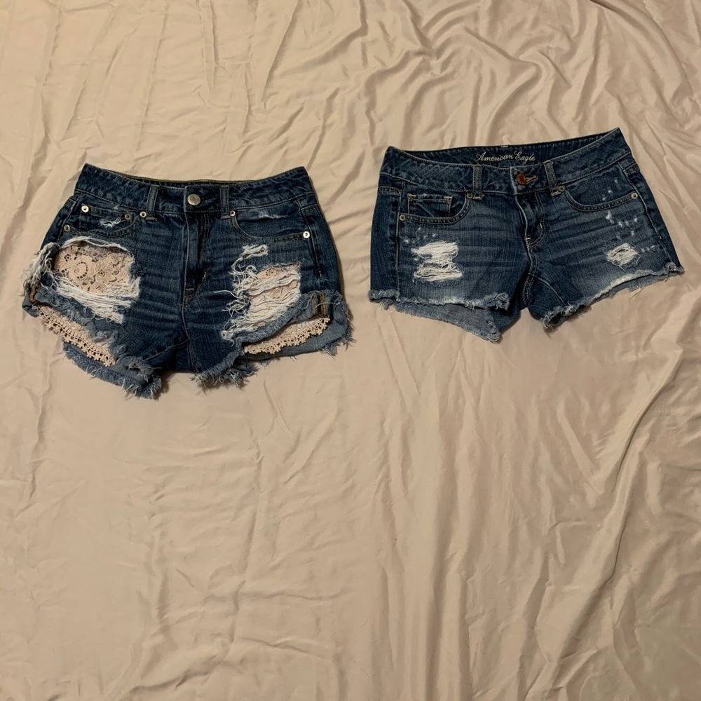 2 pairs American Eagle women’s jean shorts size 2